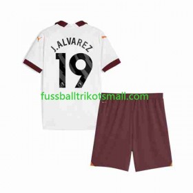 Fußballtrikots Manchester City Julian Alvarez 19 Kinder 2023-2024 Kurzarm Auswärts-trikot kaufen